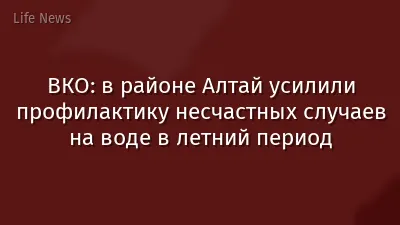 ВКО: в районе Алтай усилили профилактику несчастных случаев на воде в летний период