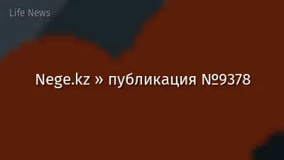 Nege.kz » публикация №9378