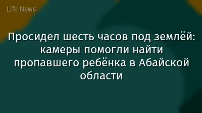 Просидел шесть часов под землёй: камеры помогли найти пропавшего ребёнка в Абайской области