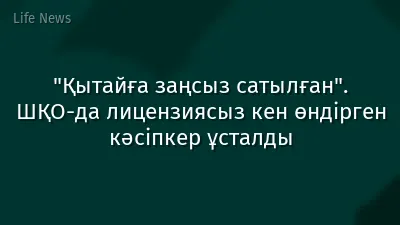 "Қытайға заңсыз сатылған". ШҚО-да лицензиясыз кен өндірген кәсіпкер ұсталды