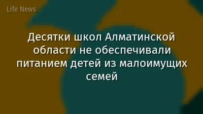Десятки школ Алматинской области не обеспечивали питанием детей из малоимущих семей