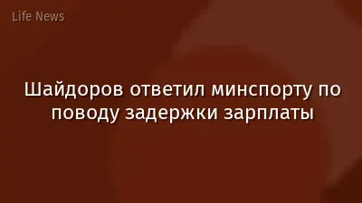 Шайдоров ответил минспорту по поводу задержки зарплаты