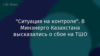"Ситуация на контроле". В Минэнерго Казахстана высказались о сбое на ТШО