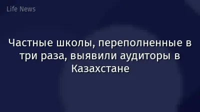 Частные школы, переполненные в три раза, выявили аудиторы в Казахстане