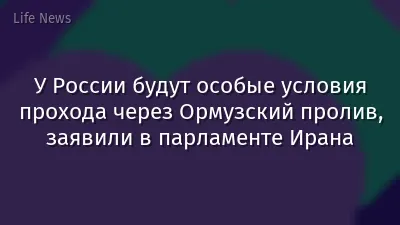 У России будут особые условия прохода через Ормузский пролив, заявили в парламенте Ирана