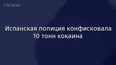 Испанская полиция конфисковала 10 тонн кокаина