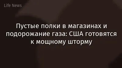 Пустые полки в магазинах и подорожание газа: США готовятся к мощному шторму
