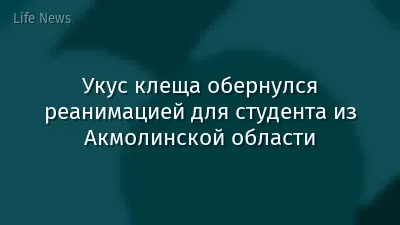 Укус клеща обернулся реанимацией для студента из Акмолинской области