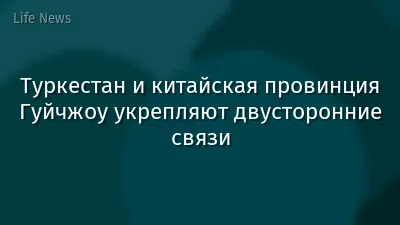 Туркестан и китайская провинция Гуйчжоу укрепляют двусторонние связи