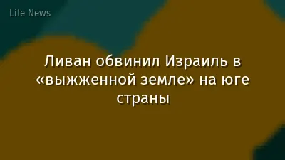 Ливан обвинил Израиль в «выжженной земле» на юге страны