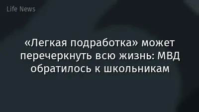 «Легкая подработка» может перечеркнуть всю жизнь: МВД обратилось к школьникам