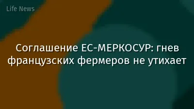 Соглашение ЕС-МЕРКОСУР: гнев французских фермеров не утихает