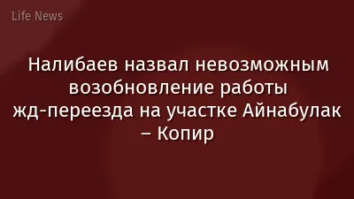 Налибаев назвал невозможным возобновление работы жд-переезда на участке Айнабулак – Копир