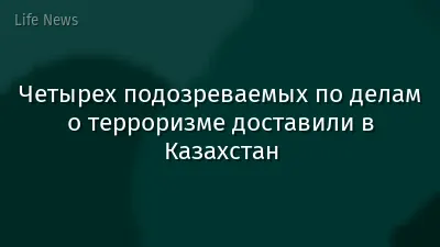 Четырех подозреваемых по делам о терроризме доставили в Казахстан