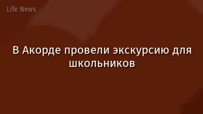 В Акорде провели экскурсию для школьников
