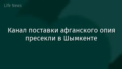 Канал поставки афганского опия пресекли в Шымкенте