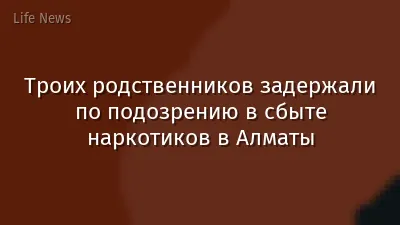 Троих родственников задержали по подозрению в сбыте наркотиков в Алматы