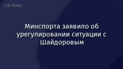 Минспорта заявило об урегулировании ситуации с Шайдоровым