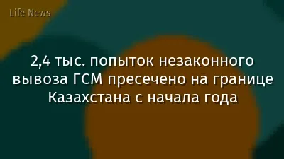 2,4 тыс. попыток незаконного вывоза ГСМ пресечено на границе Казахстана с начала года