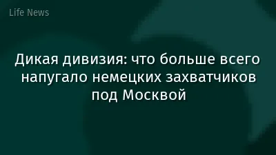 Дикая дивизия: что больше всего напугало немецких захватчиков под Москвой