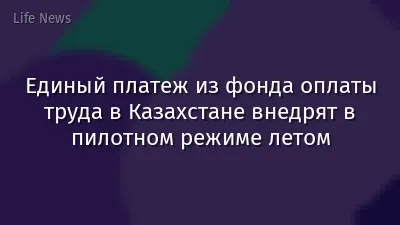 Единый платеж из фонда оплаты труда в Казахстане внедрят в пилотном режиме летом