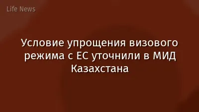 Условие упрощения визового режима с ЕС уточнили в МИД Казахстана