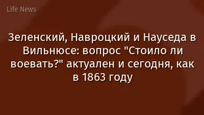 Зеленский, Навроцкий и Науседа в Вильнюсе: вопрос "Стоило ли воевать?" актуален и сегодня, как в 1863 году