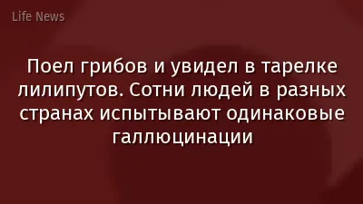 Поел грибов и увидел в тарелке лилипутов. Сотни людей в разных странах испытывают одинаковые галлюцинации