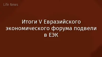 Итоги V Евразийского экономического форума подвели в ЕЭК