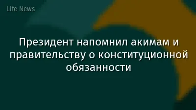 Президент напомнил акимам и правительству о конституционной обязанности