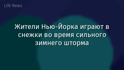 Жители Нью-Йорка играют в снежки во время сильного зимнего шторма