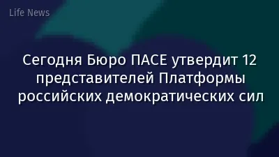 Сегодня Бюро ПАСЕ утвердит 12 представителей Платформы российских демократических сил