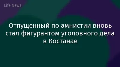 Отпущенный по амнистии вновь стал фигурантом уголовного дела в Костанае