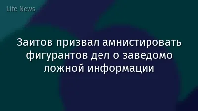 Заитов призвал амнистировать фигурантов дел о заведомо ложной информации