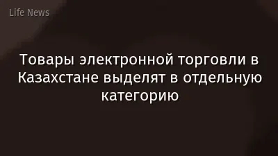 Товары электронной торговли в Казахстане выделят в отдельную категорию