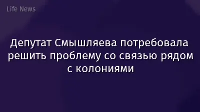 Депутат Смышляева потребовала решить проблему со связью рядом с колониями