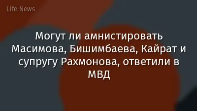Могут ли амнистировать Масимова, Бишимбаева, Кайрат и супругу Рахмонова, ответили в МВД