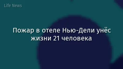 Пожар в отеле Нью-Дели унёс жизни 21 человека
