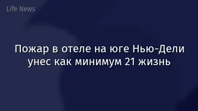Пожар в отеле на юге Нью-Дели унес как минимум 21 жизнь
