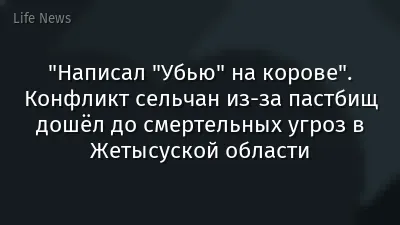 "Написал "Убью" на корове". Конфликт сельчан из-за пастбищ дошёл до смертельных угроз в Жетысуской области