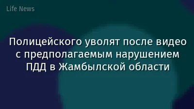 Полицейского уволят после видео с предполагаемым нарушением ПДД в Жамбылской области