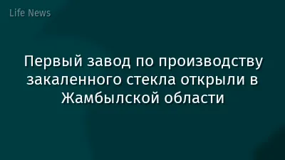 Первый завод по производству закаленного стекла открыли в Жамбылской области