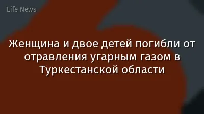 Женщина и двое детей погибли от отравления угарным газом в Туркестанской области