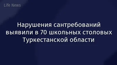 Нарушения сантребований выявили в 70 школьных столовых Туркестанской области