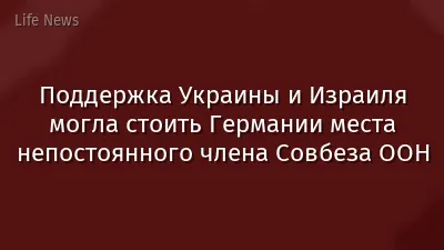 Поддержка Украины и Израиля могла стоить Германии места непостоянного члена Совбеза ООН