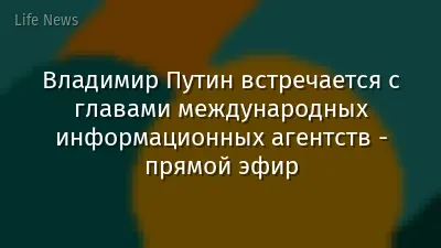 Владимир Путин встречается с главами международных информационных агентств - прямой эфир
