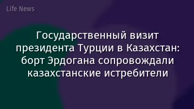 Государственный визит президента Турции в Казахстан: борт Эрдогана сопровождали казахстанские истребители