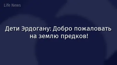 Дети Эрдогану: Добро пожаловать на землю предков!