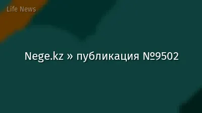 Nege.kz » публикация №9502