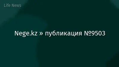 Nege.kz » публикация №9503